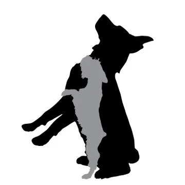 Vector silhouette of a dog. Stock Illustration
