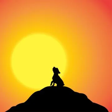 Vector silhouette of dog. Stock Illustration