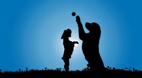 Vector silhouette of a dog. Stock Illustration