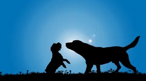 Vector silhouette of a dog. Stock Illustration