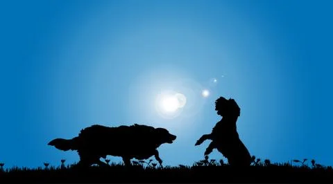 Vector silhouette of a dog. Stock Illustration