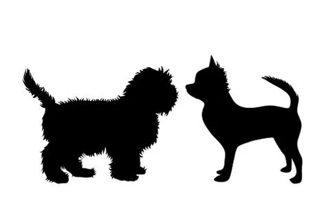 Vector silhouette of dog. Illustrazione stock