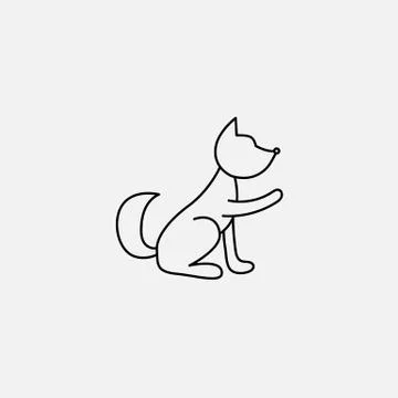 Vector silhouette of dog Stock Illustration