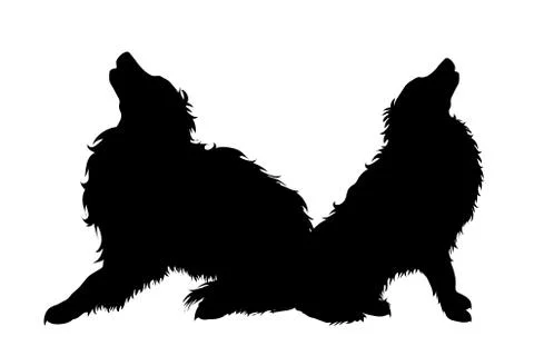 Vector silhouette of dog on white background. Symbol of animal. Stock Illustration