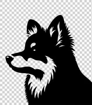 Vector silhouette of a dog on a white background Stock Illustration