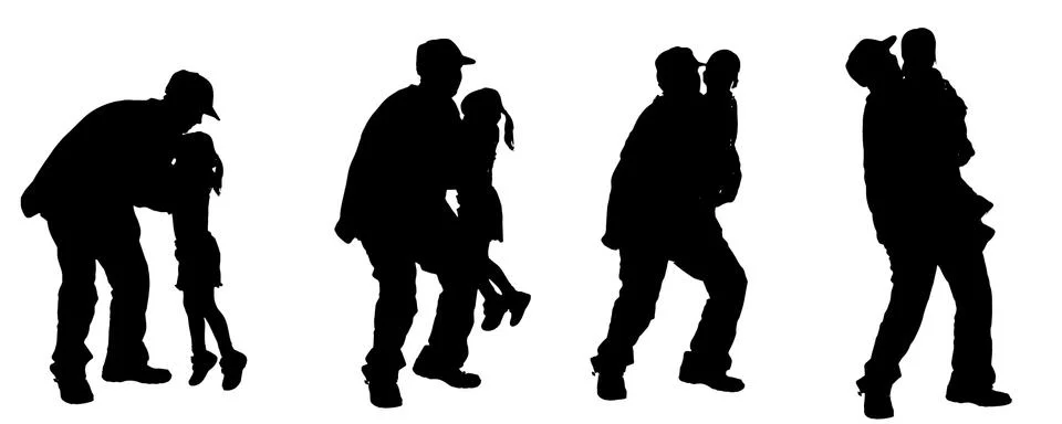 Vector silhouette of an elderly man. Stock Illustration