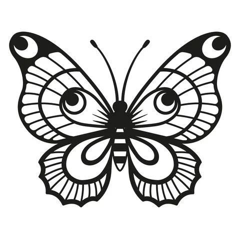 Vector silhouette elegant butterfly isolated on white background Stock Illustration