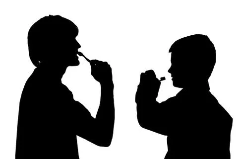 Vector silhouette of a family. Stock Illustration