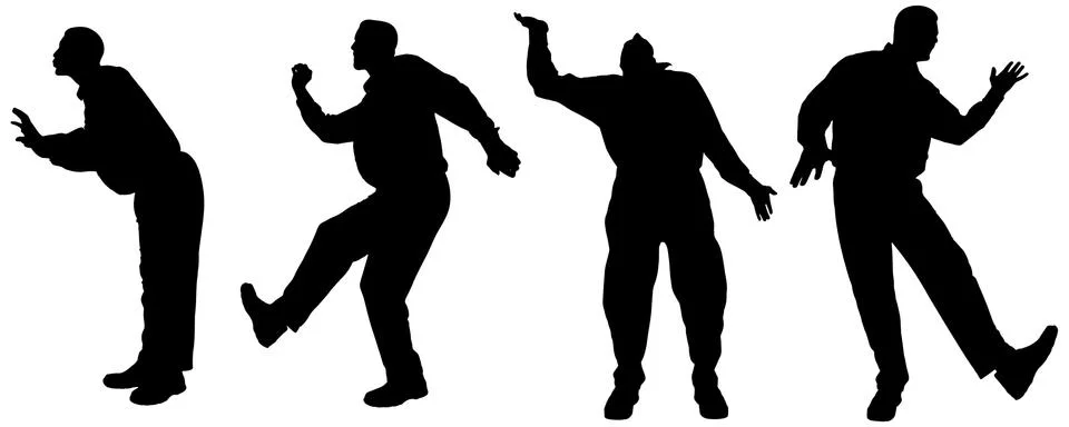Vector silhouette of a fat man. Stock Illustration