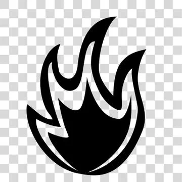 Vector Silhouette Fire or flammable sign, at transparent effect background Stock Illustration