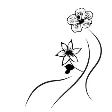 Vector silhouette of flower. Stock Illustration