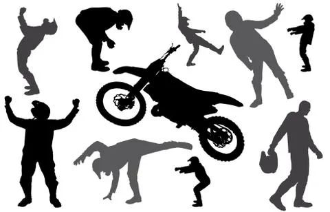 Vector silhouette fmx Illustrazione stock