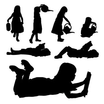 Vector silhouette of girl. Stock Illustration
