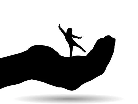 Vector silhouette of a girl. Stock Illustration
