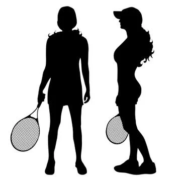 Vector silhouette of girl. Stock Illustration