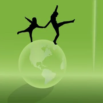 Vector silhouette of the globe. Stock Illustration