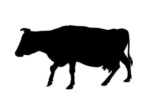 Vector silhouette of going cow Stock Illustration