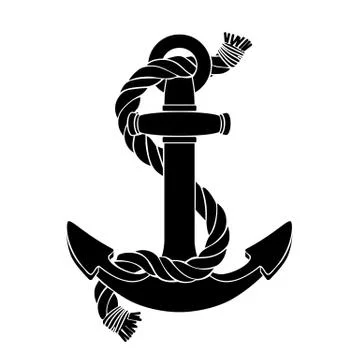 Vector silhouette graphic anchor Stock Illustration