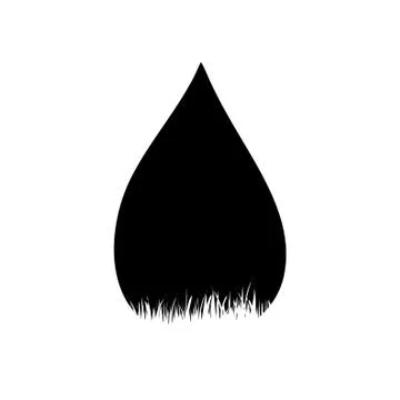 Vector silhouette of the grass in the drop on white background. Stock Illustration