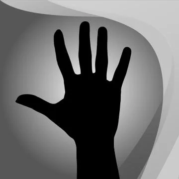 Vector silhouette of a hand. Illustrazione stock