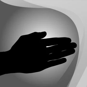 Vector silhouette of a hand. Stock Illustration
