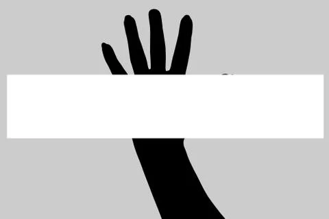Vector silhouette of a hand. Stock Illustration