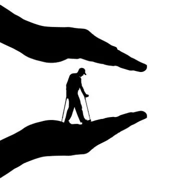 Vector silhouette of hands. Stock Illustration