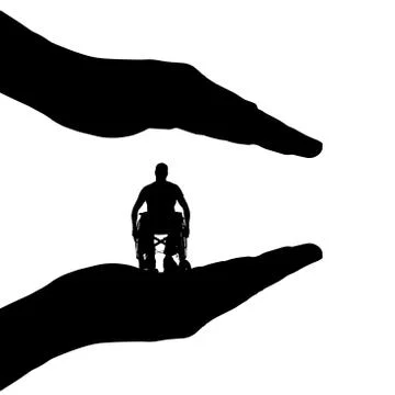 Vector silhouette of hands. Stock Illustration