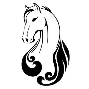 Vector silhouette of a horse head Stock Illustration