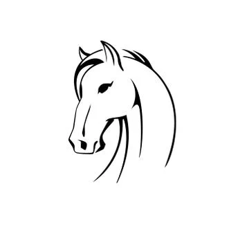 Vector silhouette of a horse head Stock Illustration