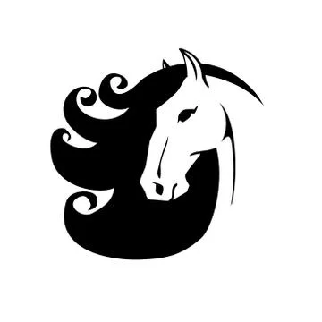 Vector silhouette of a horse head Stock Illustration