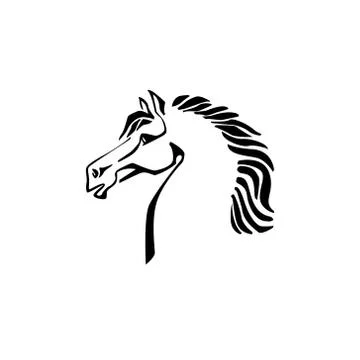 Vector silhouette of a horse head Stock Illustration