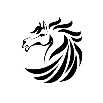 Vector silhouette of a horse head Stock Illustration