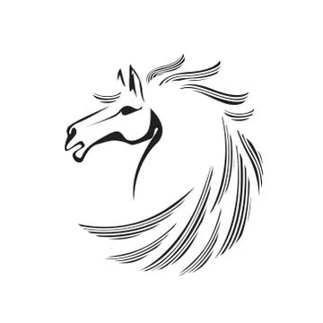 Vector silhouette of a horse head Stock Illustration