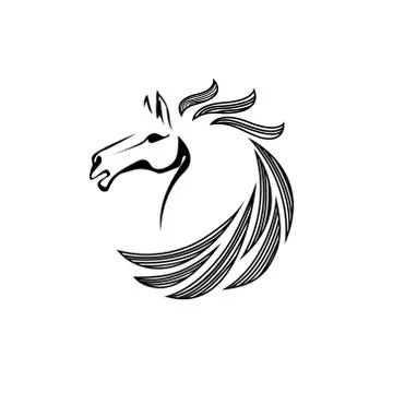 Vector silhouette of a horse head Stock Illustration