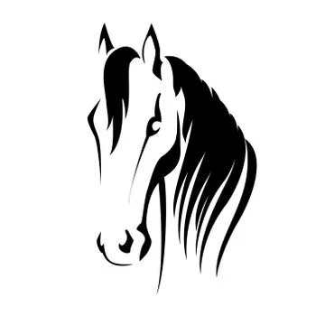Vector silhouette of a horse head Stock Illustration