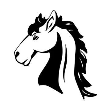Vector silhouette of Horses Head. Stock Illustration