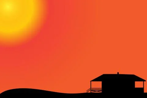 Vector silhouette of a house. Ilustración de archivo