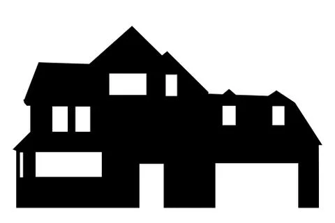 Vector silhouette of house. Stock Illustration
