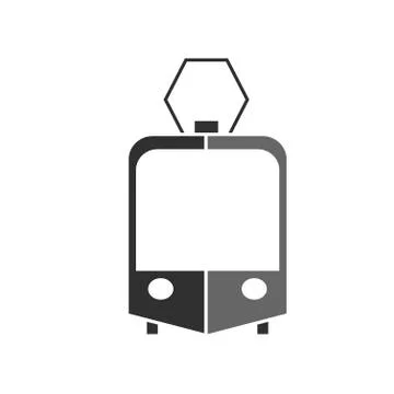 Vector silhouette icon of a tram Stock Illustration