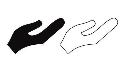 Vector silhouette illustration of a hand making a sign with fingers Ilustración de archivo