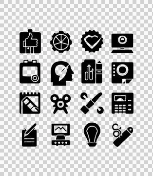 A vector silhouette image of a Black Filled Icons Set with a white backgroun 스톡 일러스트