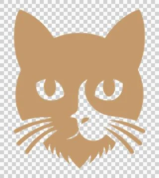 A vector silhouette image of a cat head icon Stock Illustration