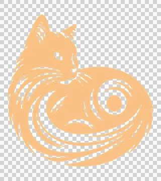 A vector silhouette image of a cat icon Stock Illustration