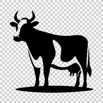 A vector silhouette image of a cow Stock Illustration
