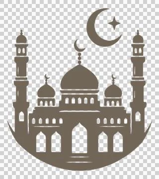 A vector silhouette image of a mosque icon Stock Illustration
