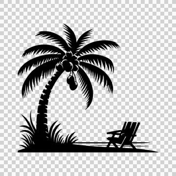 A vector silhouette image of a palm tree Stockillustratie