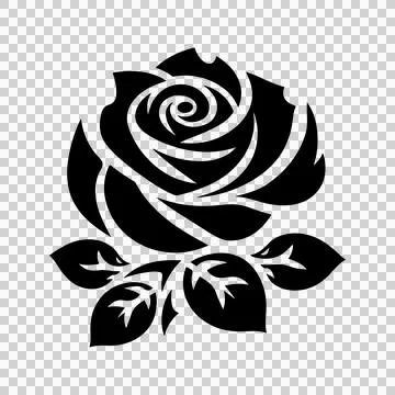 A vector silhouette image of a rose Stock Illustration
