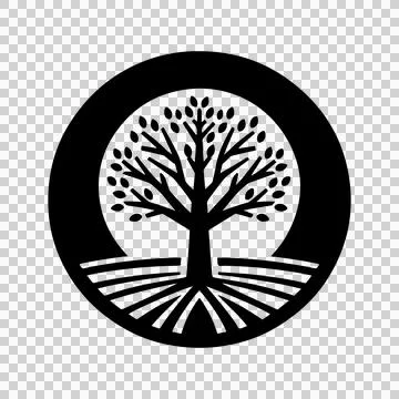 A vector silhouette image of a tree icon Stock Illustration