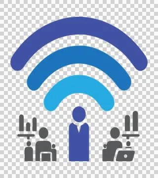 A vector silhouette image of a Wi Fi icon Stock Illustration